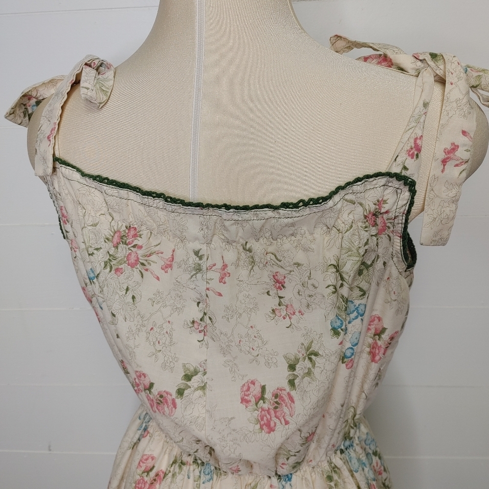 Vintage tie shoulder midi dress size M/L - Picture 7 of 11